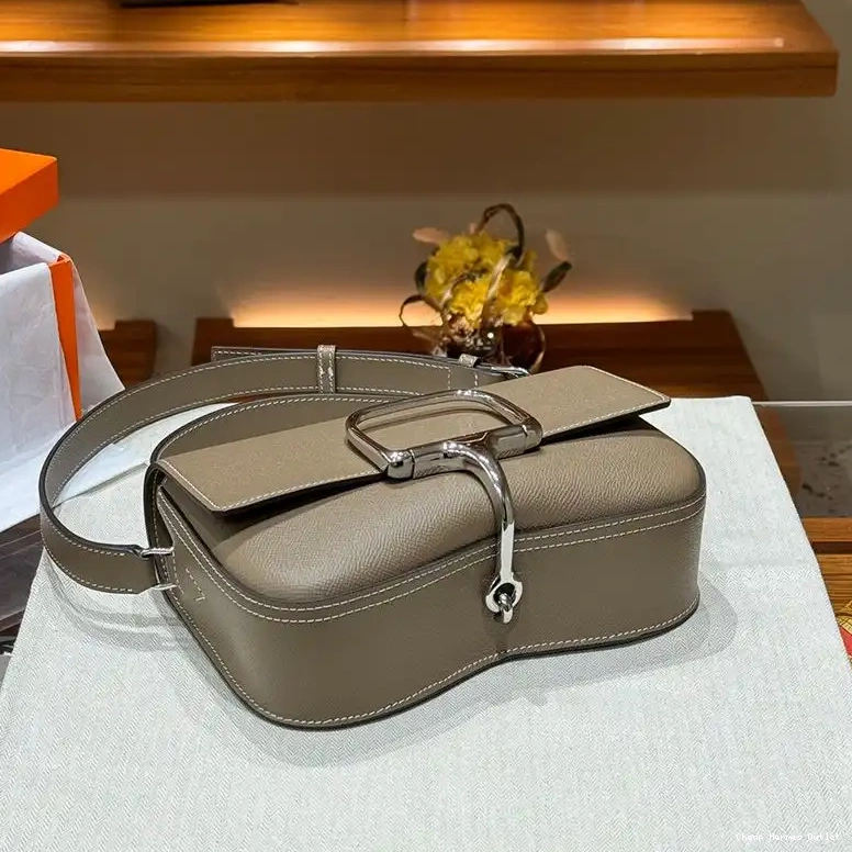 Affordable In Palladium Leather Cavalleria Epsom Hardware Hermes Della Khaki Bag 0505